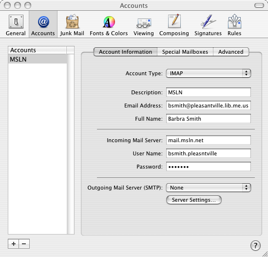 accounts panel