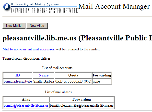 mail accounts page